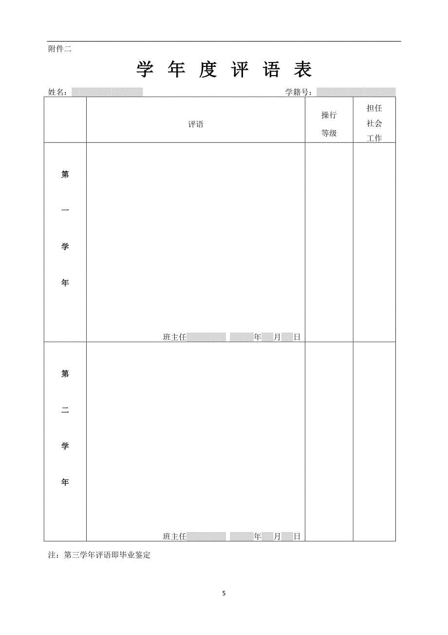 2022年整理高中毕业生登记表_第5页