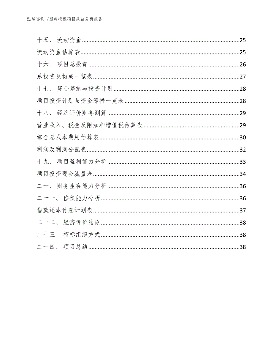 塑料模板项目效益分析报告（模板）_第3页