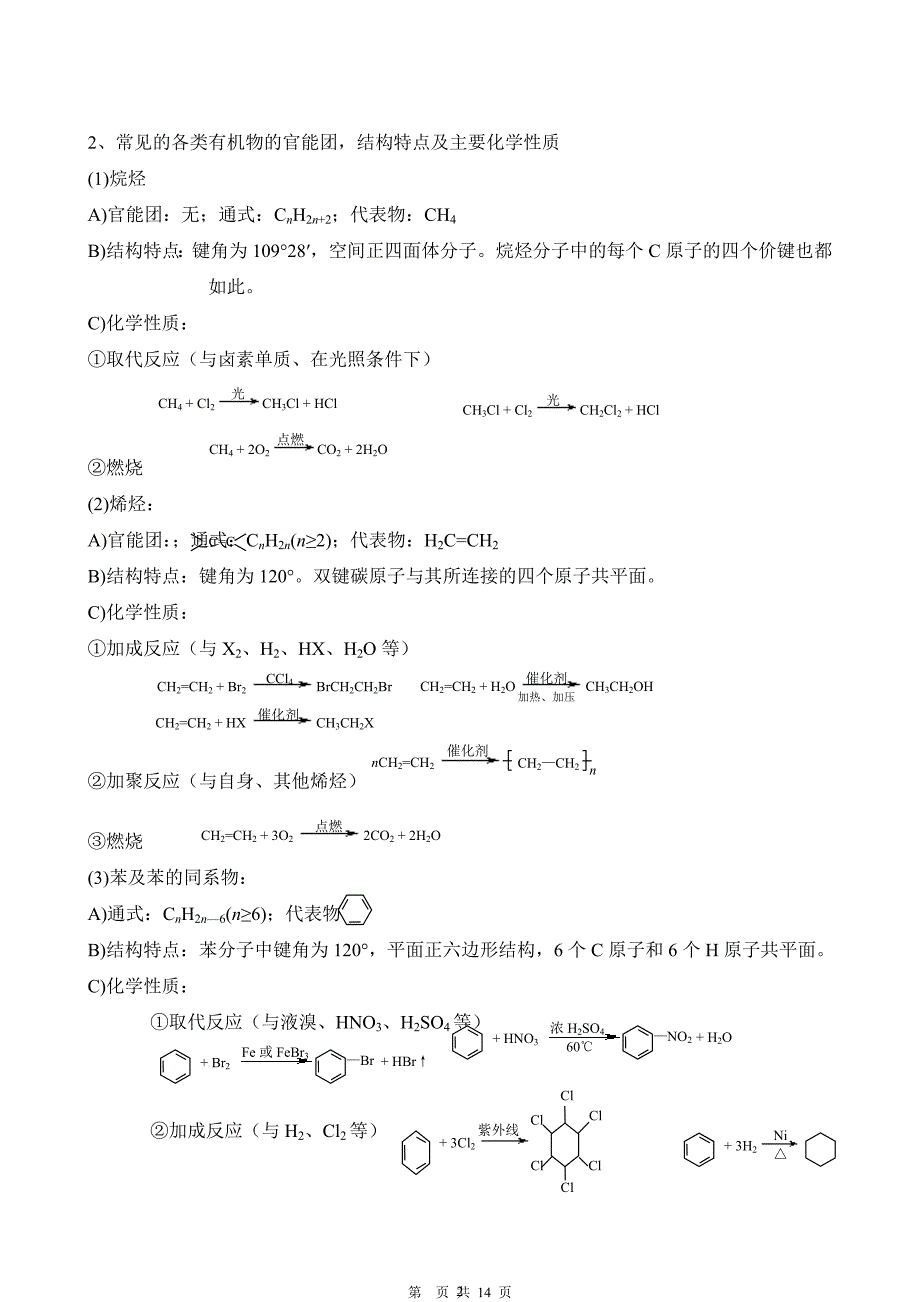 2022年整理高考有机化学(必修部分)知识点归纳及配套练习_第2页