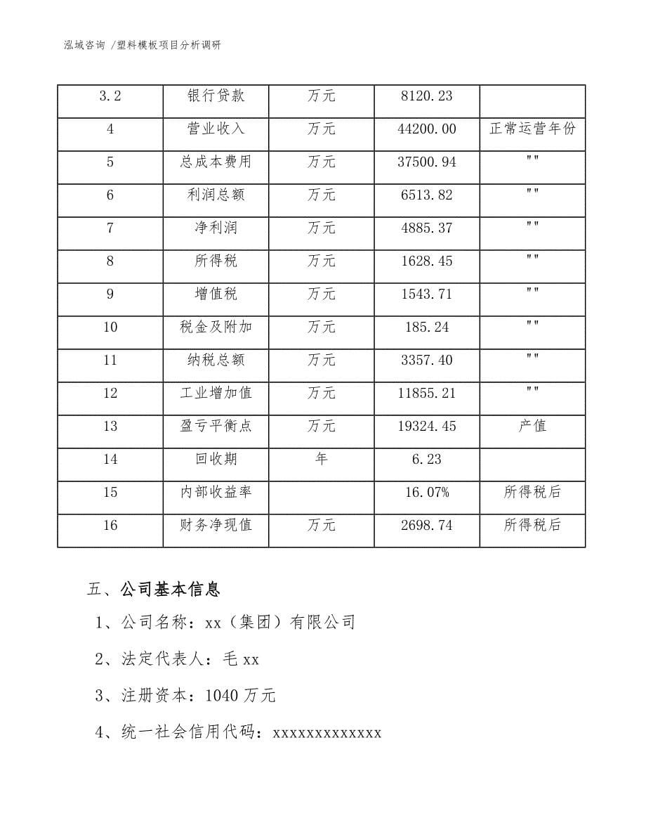 塑料模板项目分析调研（参考范文）_第5页