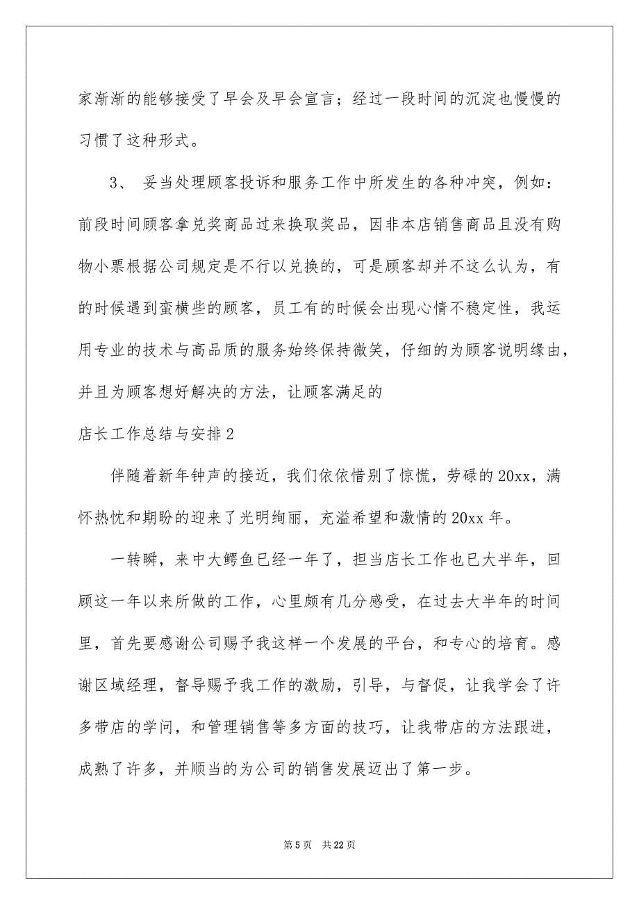 2022店长工作总结与计划_第5页