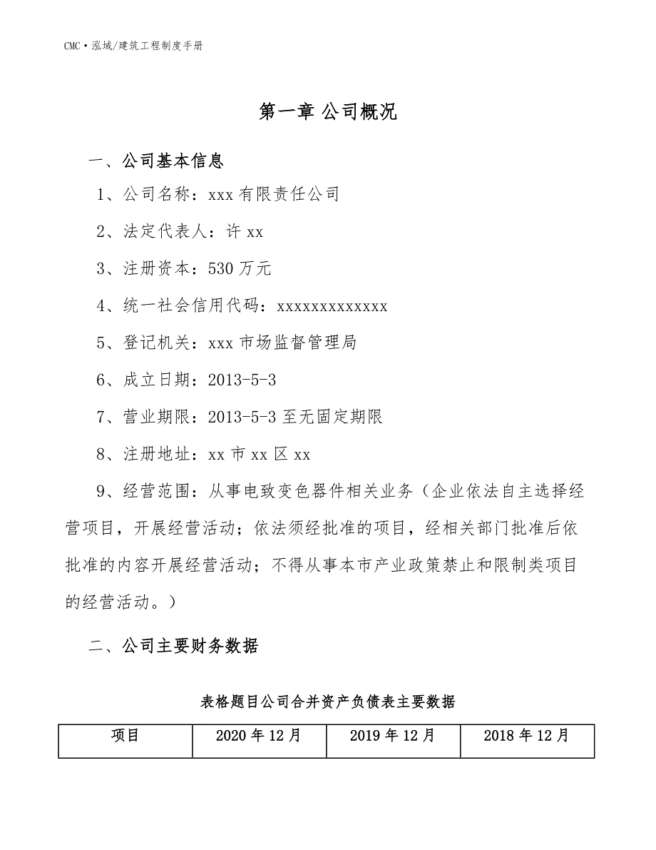 电致变色器件项目建筑工程制度手册（模板）_第4页