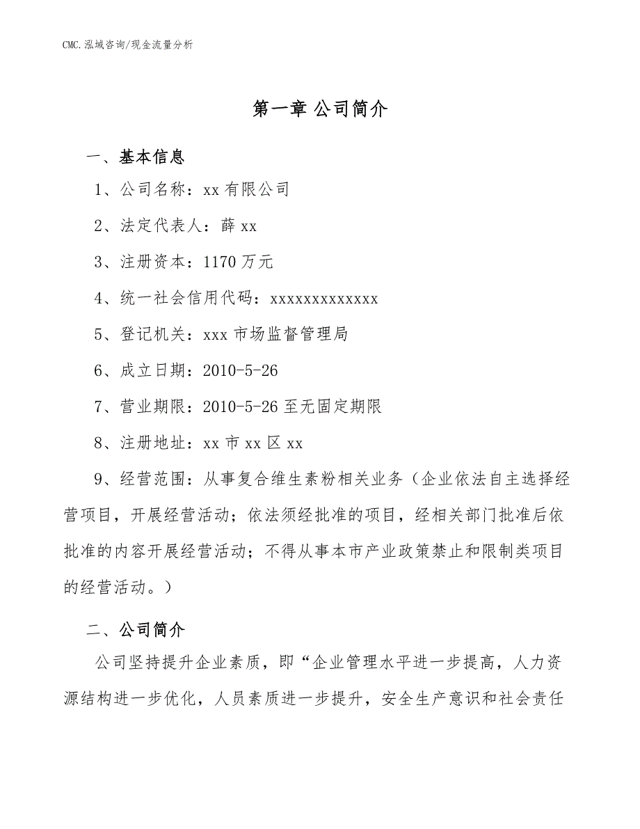 复合维生素粉项目现金流量分析（参考）_第2页