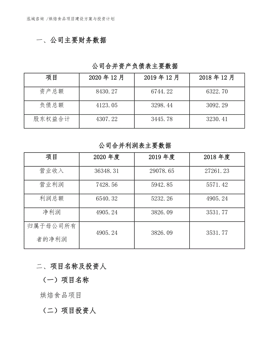 烘焙食品项目建设方案与投资计划（模板）_第4页