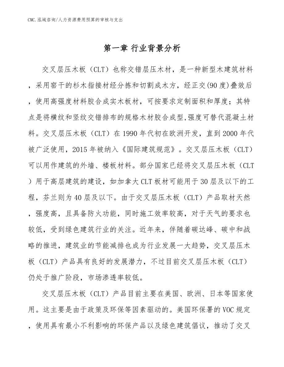 交叉层压木板项目人力资源费用预算的审核与支出（范文）_第3页