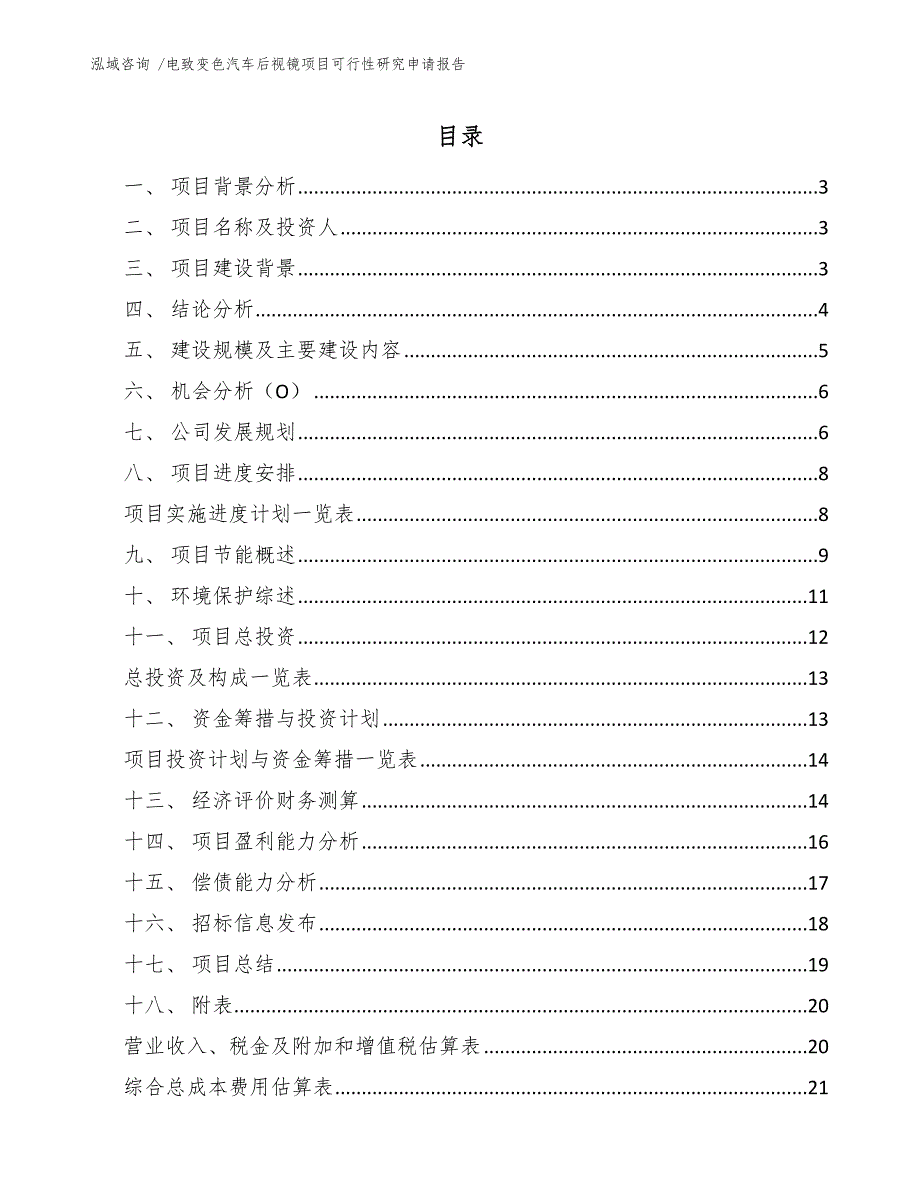 电致变色汽车后视镜项目可行性研究申请报告（参考模板）_第1页