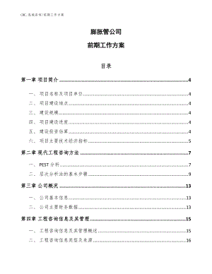 膨胀管公司前期工作方案（范文）