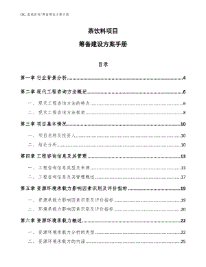 茶饮料项目筹备建设方案手册（范文）