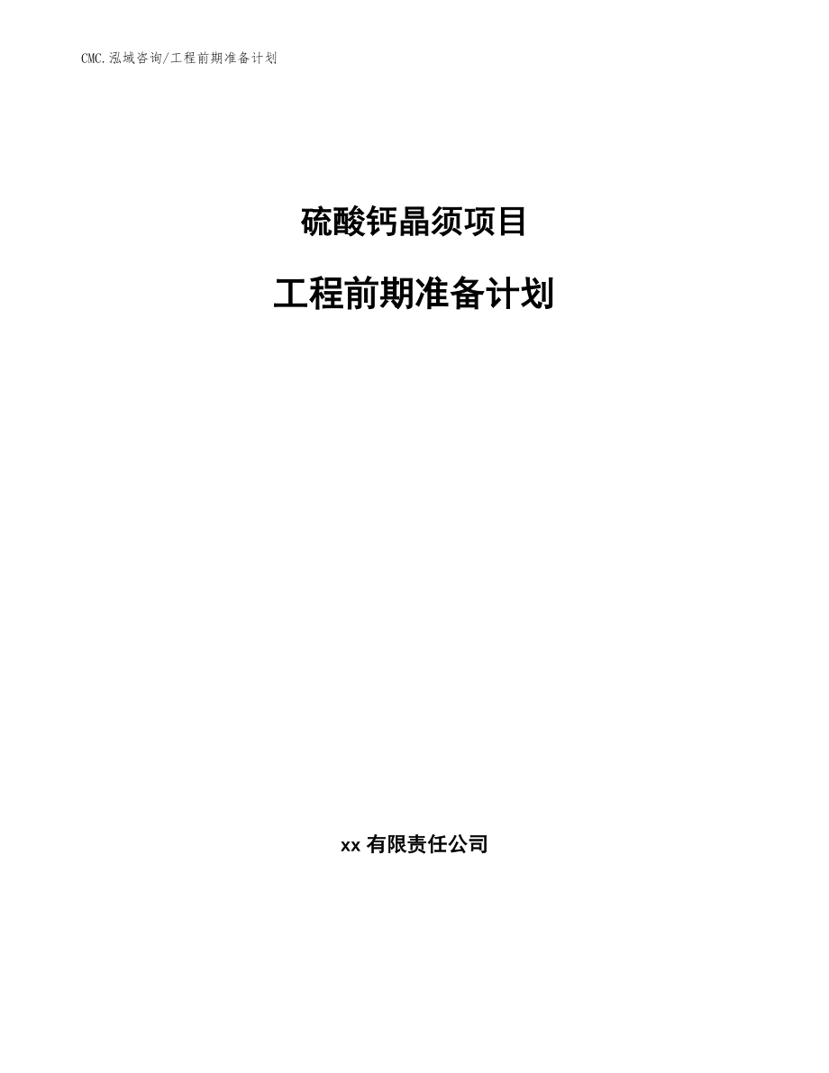 硫酸钙晶须项目工程前期准备计划（模板）_第1页