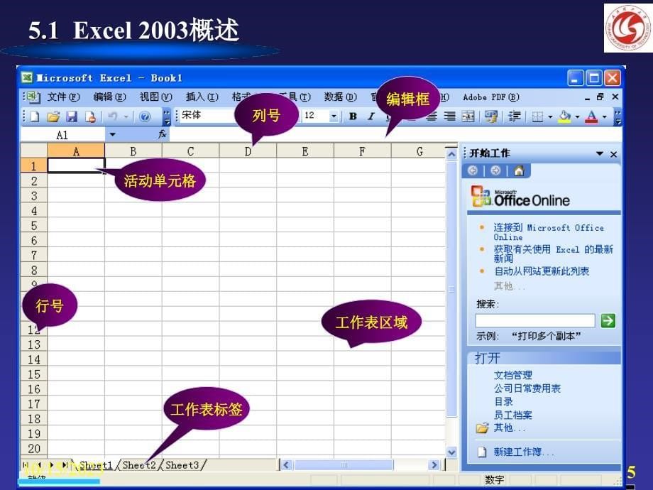 Excel2003电子表格处理软件上基础部分培训教材_第5页