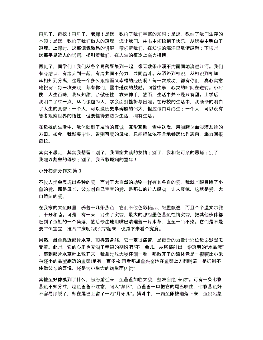 精选小升初满分作文集锦8篇_第2页