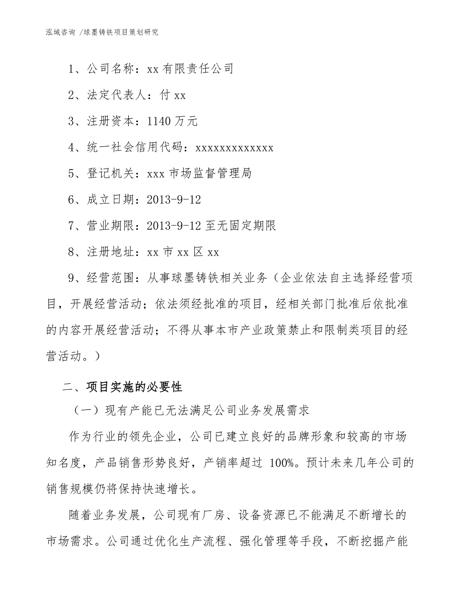 球墨铸铁项目策划研究（模板参考）_第4页