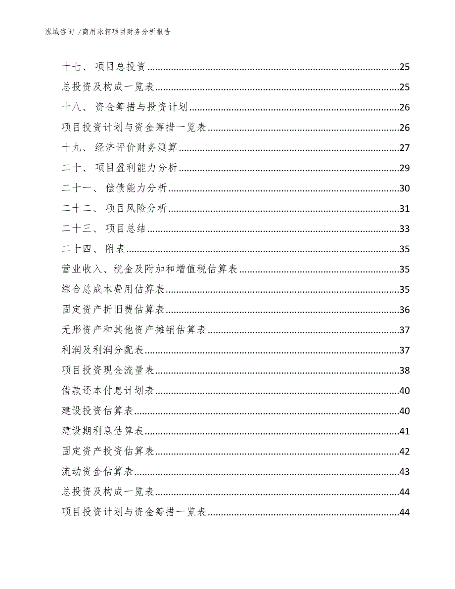 商用冰箱项目财务分析报告（模板范文）_第2页