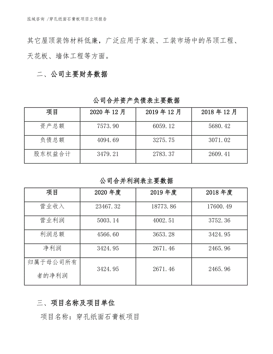 穿孔纸面石膏板项目立项报告（模板范本）_第4页