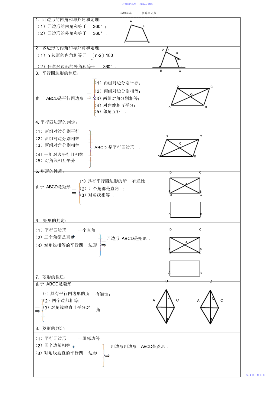 新人教版八年级数学下册知识点归纳总结_第4页