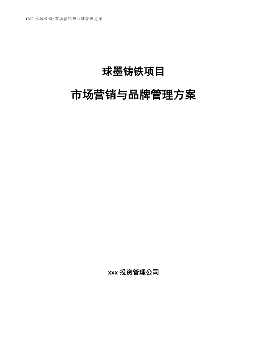 球墨铸铁项目市场营销与品牌管理（模板）_第1页