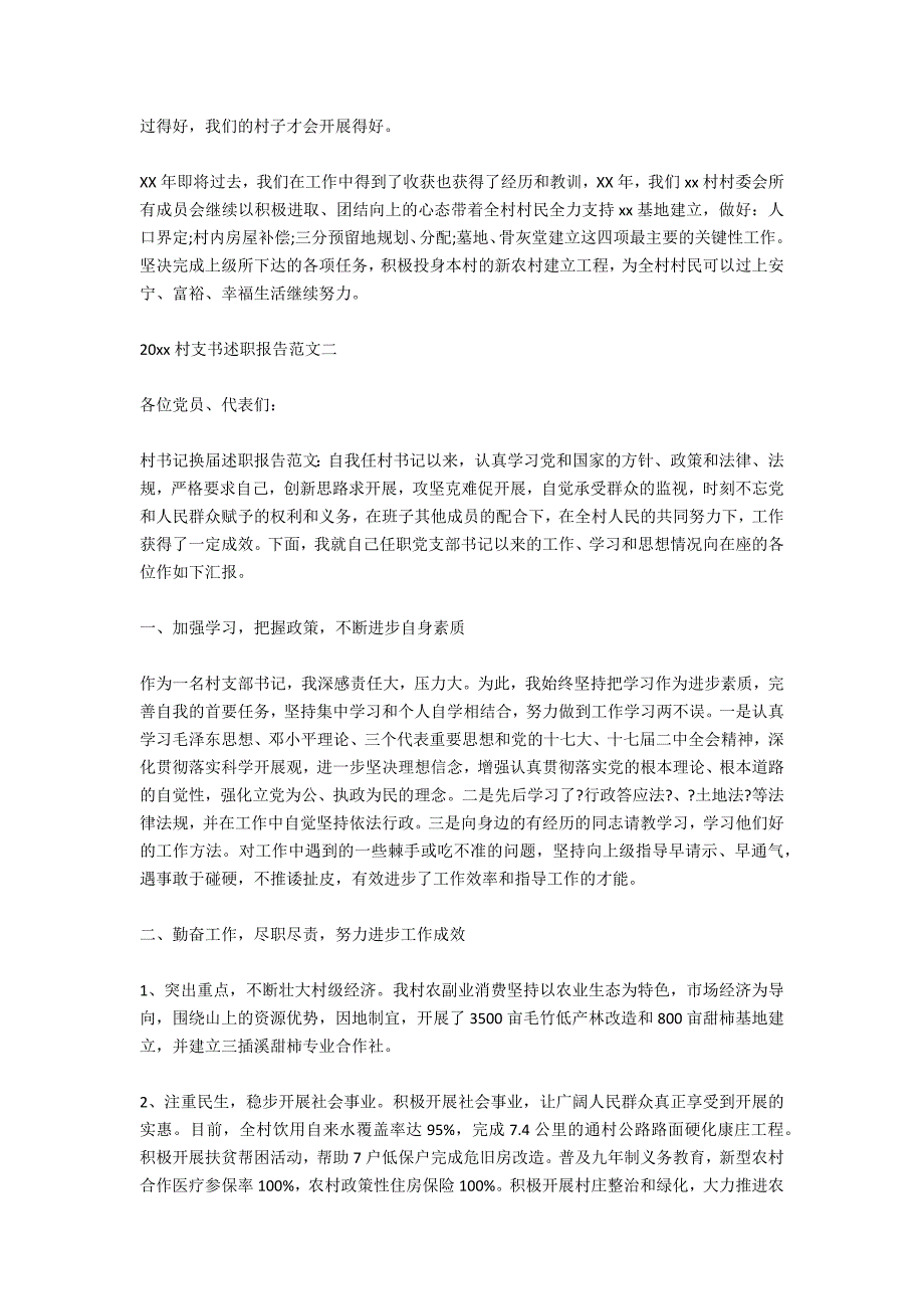 2020村支书年终述职报告范文_第3页