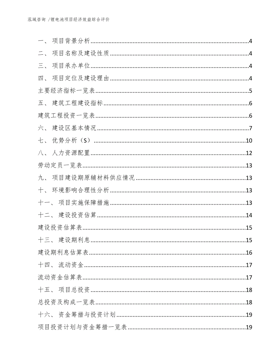 锂电池项目经济效益综合评价（模板）_第2页