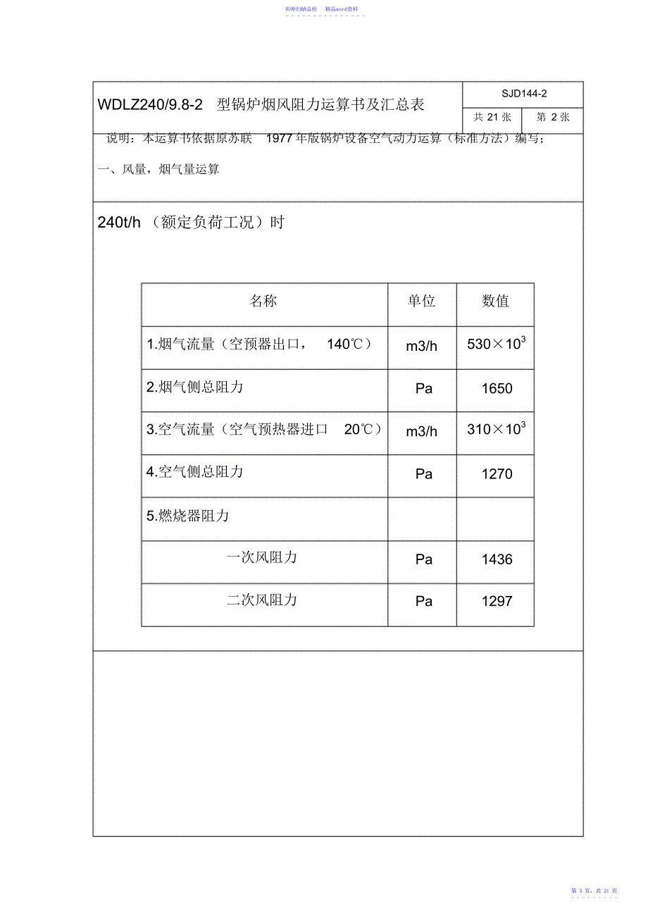 烟风阻力计算书及汇总表都成_第3页