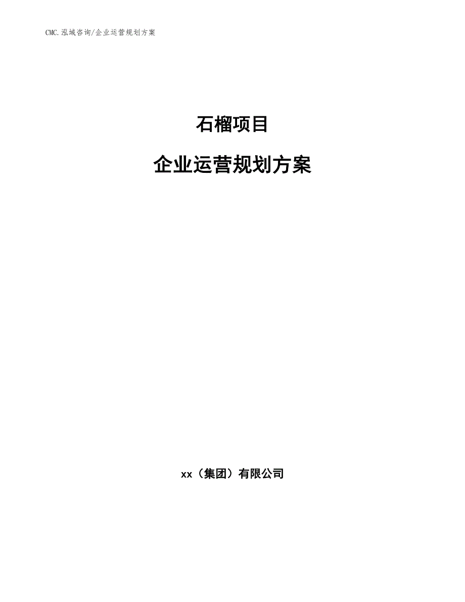 石榴项目企业运营规划方案（范文）_第1页