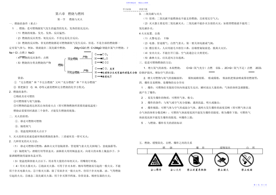 燃料与燃烧知识点归纳_第1页