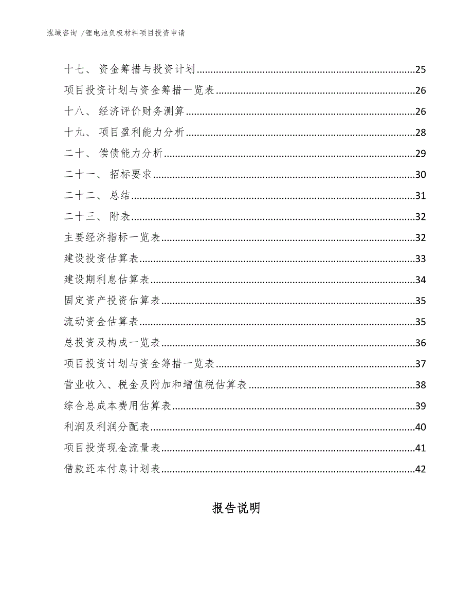 锂电池负极材料项目投资申请（参考模板）_第2页