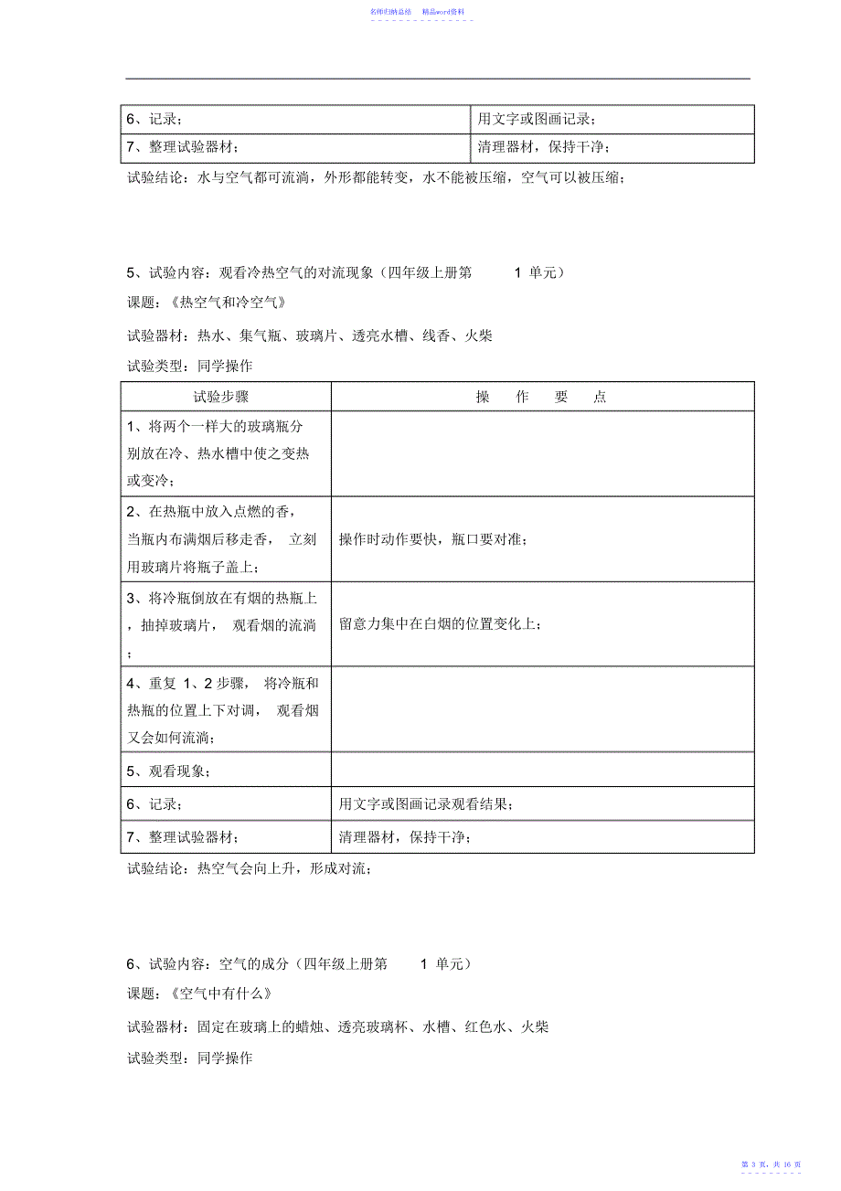 小学四年级科学实验操作项目及技能要求3_第3页