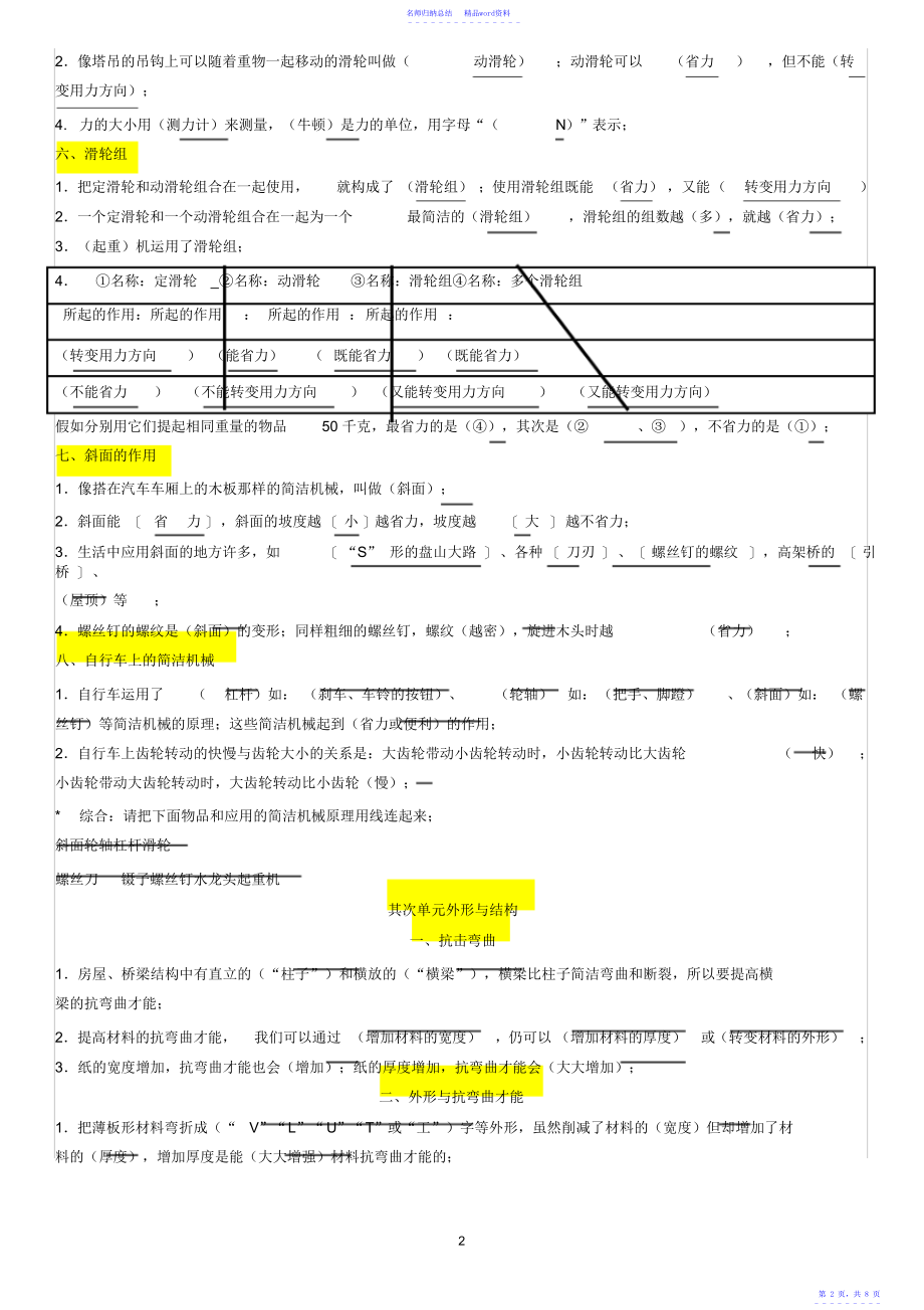 教科版小学六年级科学上册复习资料2_第2页