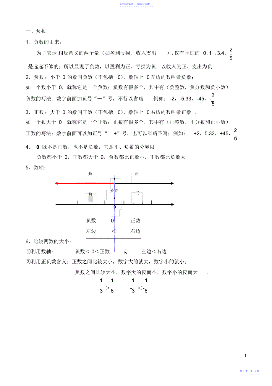 新人教版六年级下册数学知识点2_第1页