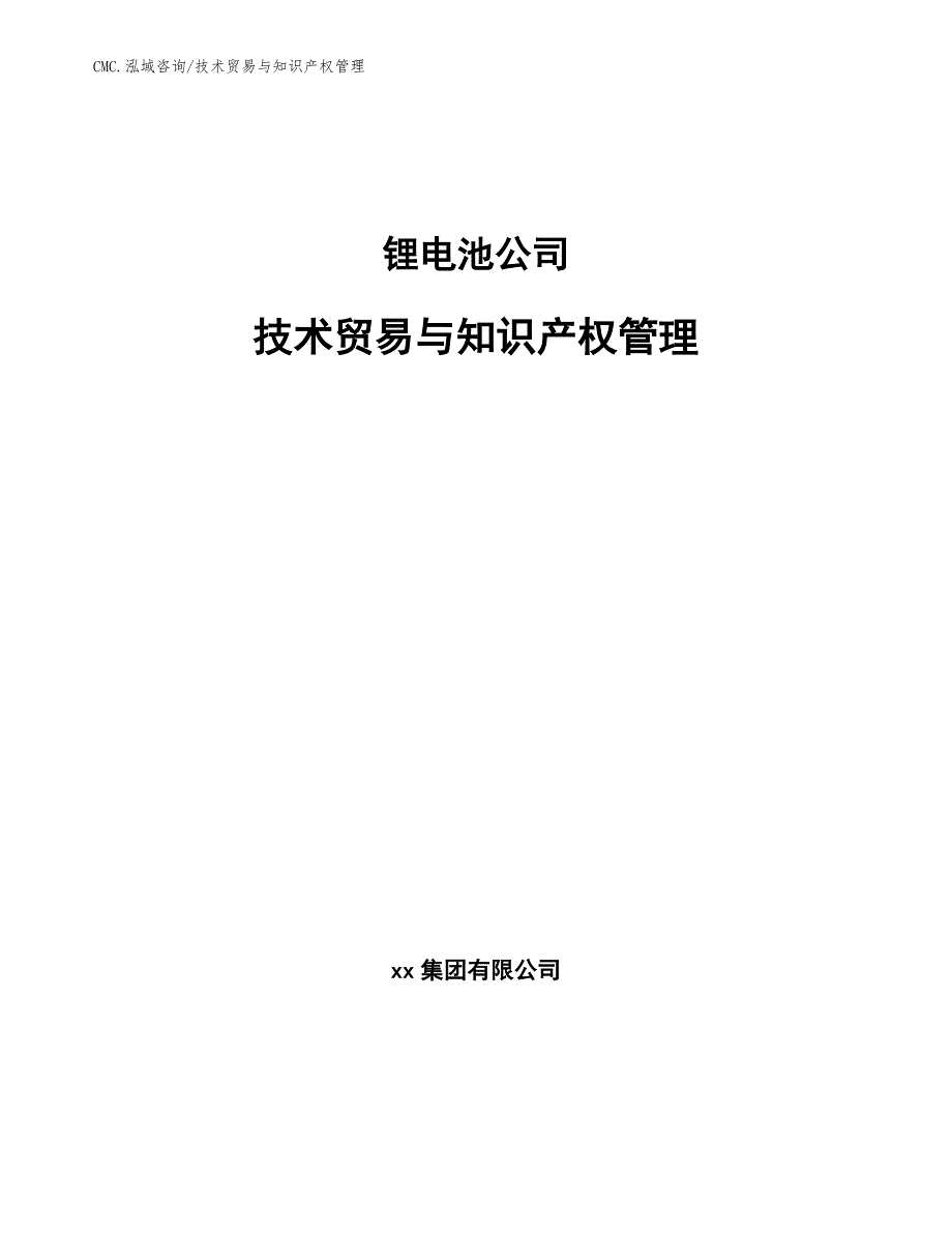 锂电池公司技术贸易与知识产权管理（模板）_第1页