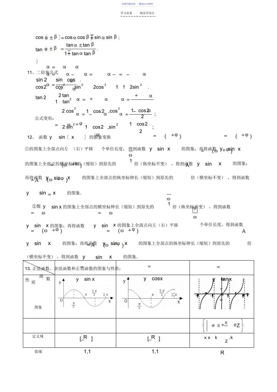 高中文科数学公式及知识点总结大全2_第5页