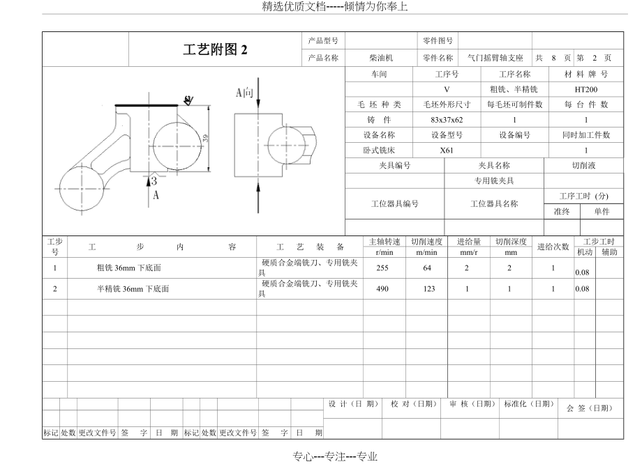 气门摇臂轴支座工艺过程、工序卡片(共10页)_第4页