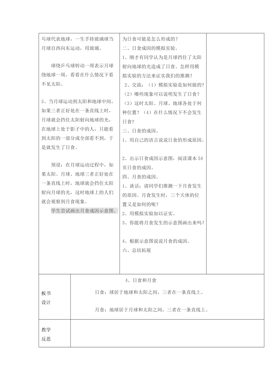 六年级科学下册 3.4《日食和月食》教案 教科版-教科版小学六年级下册自然科学教案_第2页