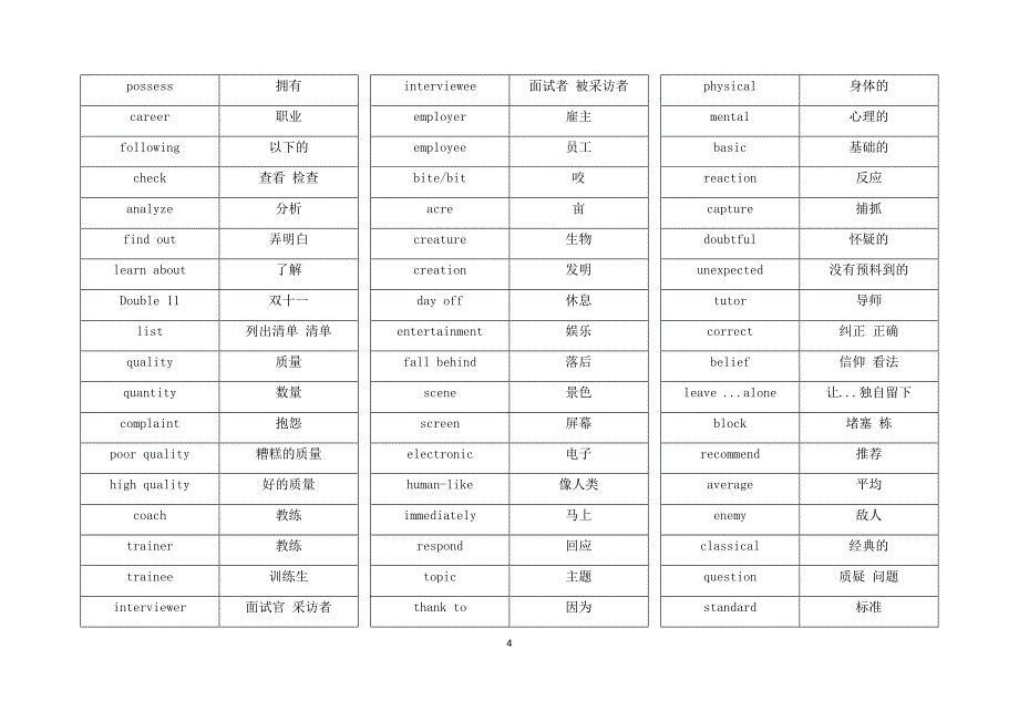 2022年各地中考英语阅读拓展词汇（2018-2021年）_第4页