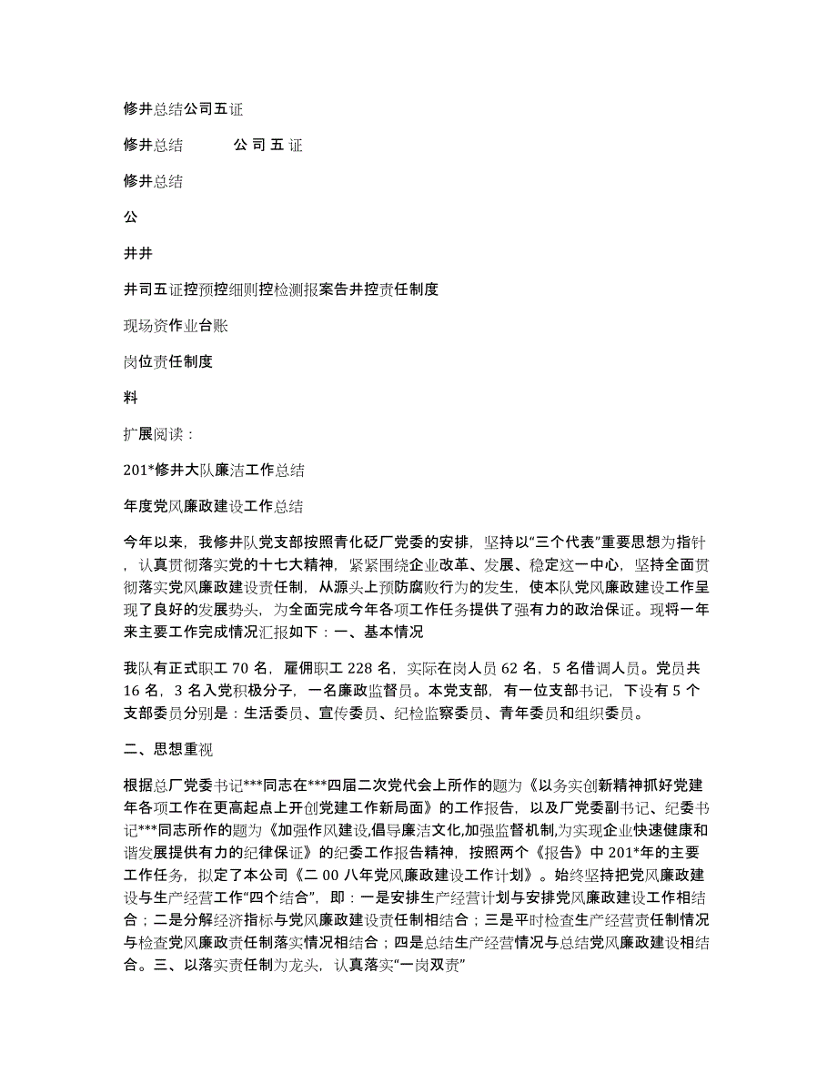 修井总结公司五证_第1页