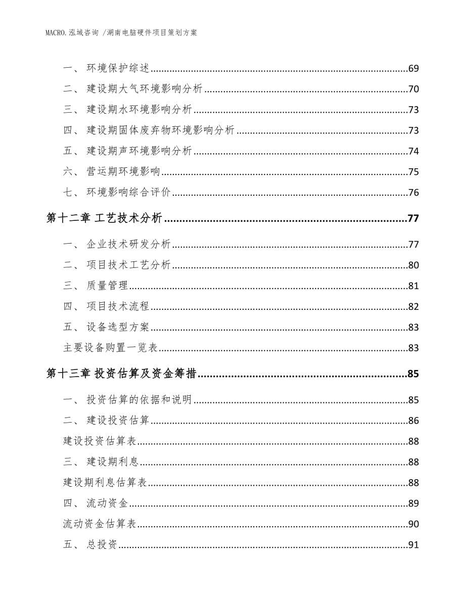 湖南电脑硬件项目策划方案模板范文_第5页