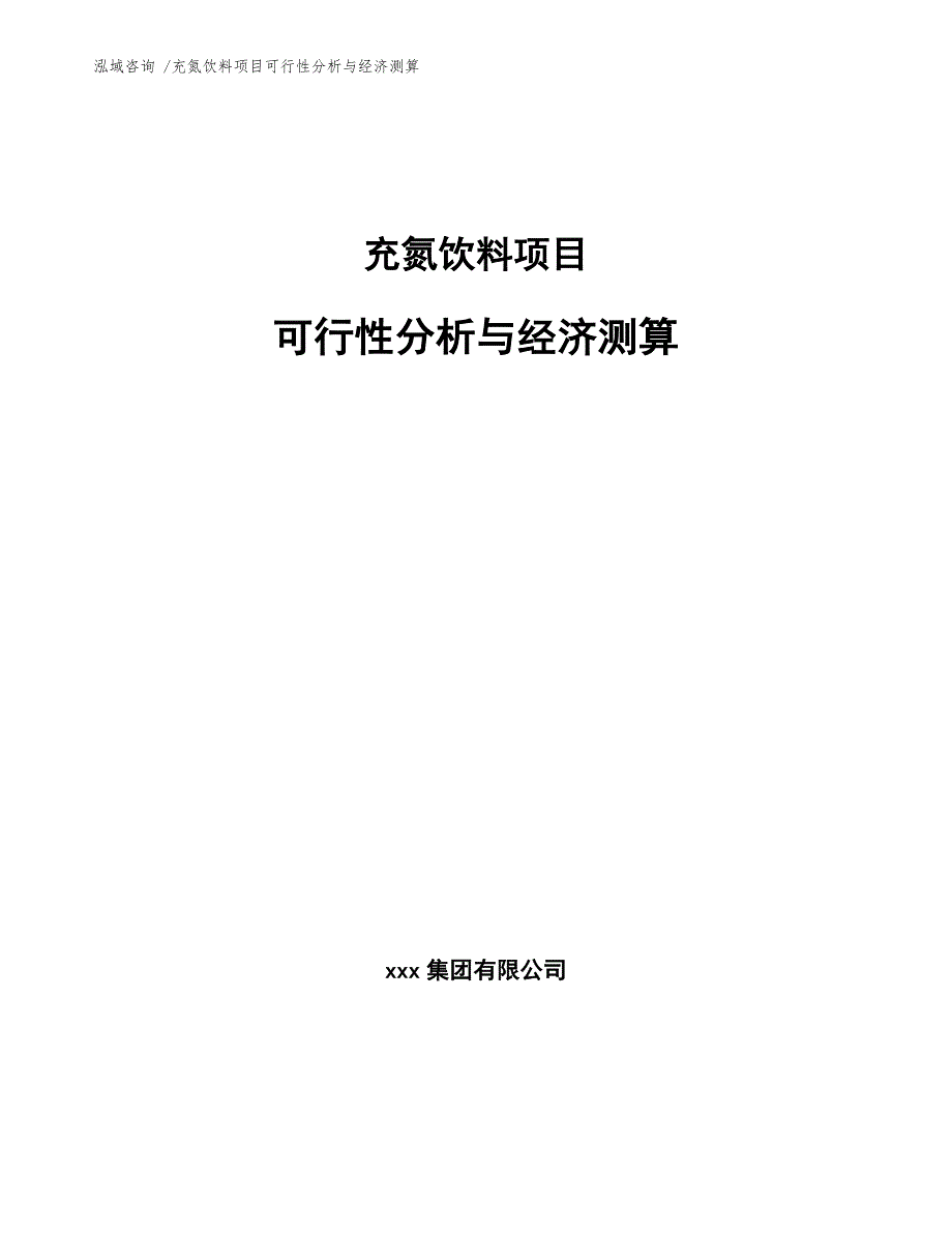 充氮饮料项目可行性分析与经济测算（模板参考）_第1页