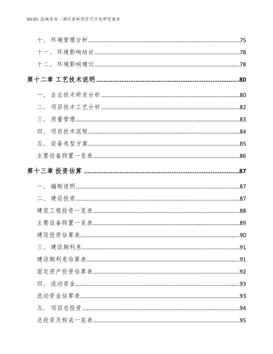 湖州香料项目可行性研究报告（模板范文）_第5页