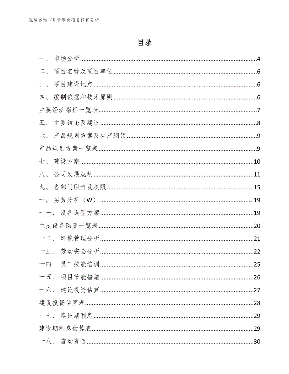 儿童零食项目预算分析（模板）_第2页