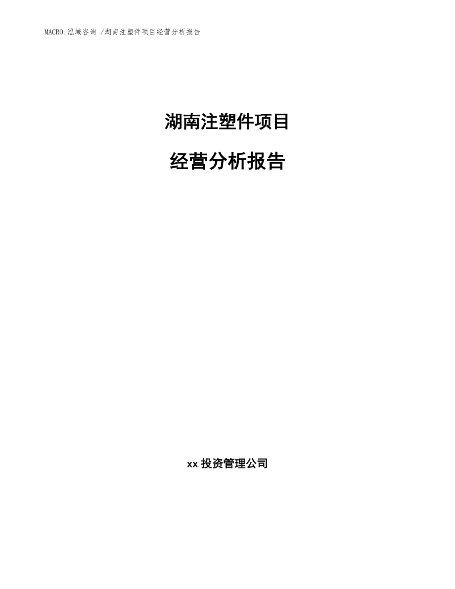 湖南注塑件项目经营分析报告模板_第1页