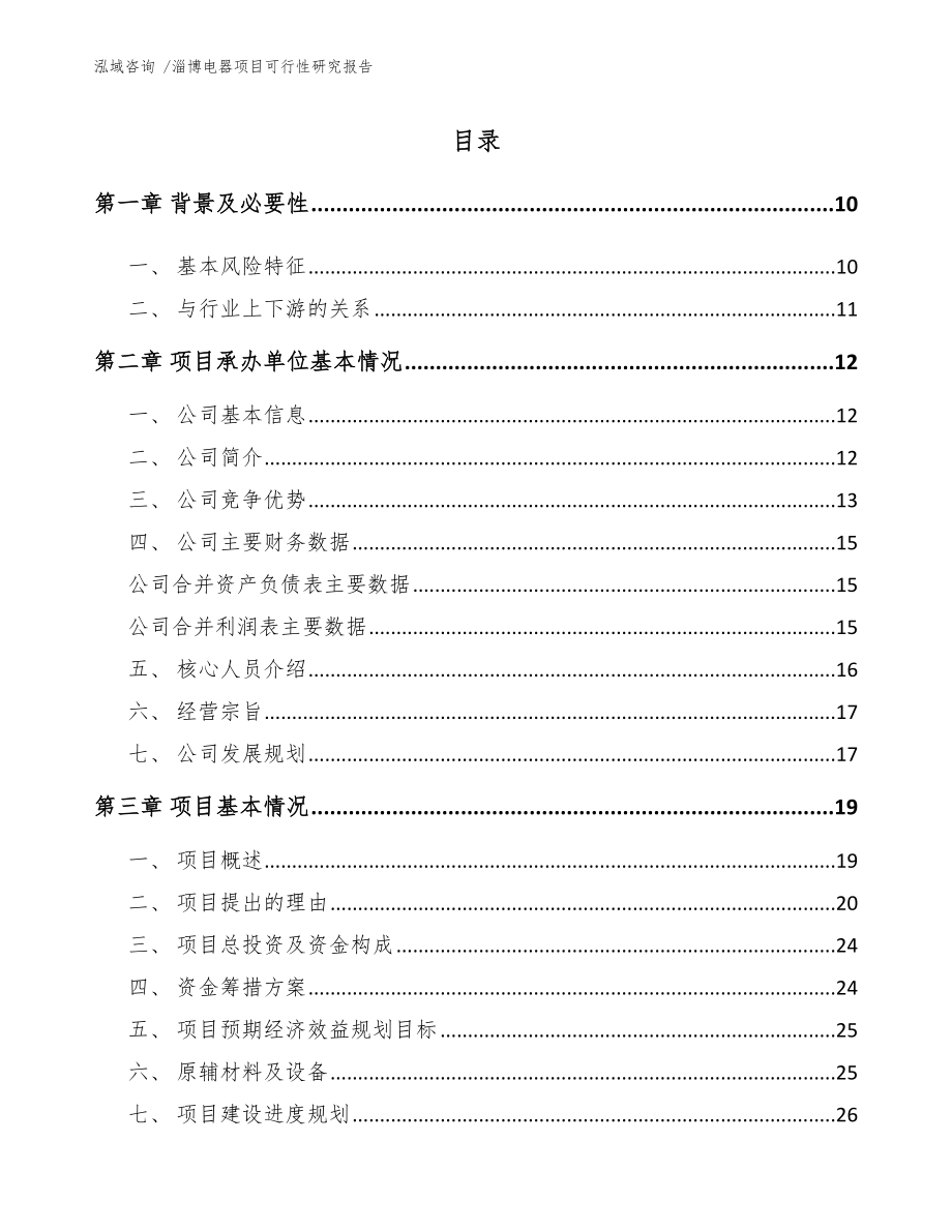 淄博电器项目可行性研究报告参考范文_第2页