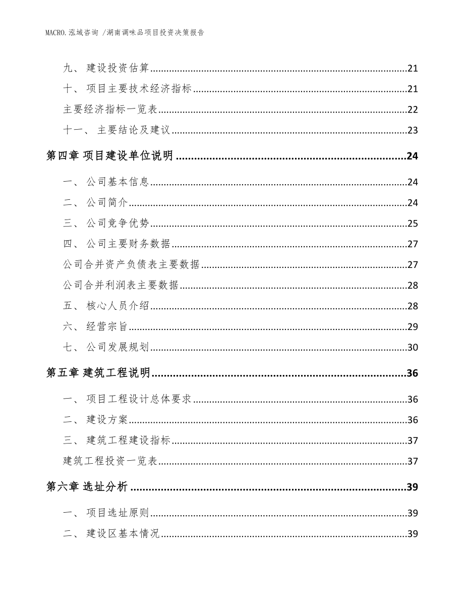 湖南调味品项目投资决策报告_范文模板_第4页