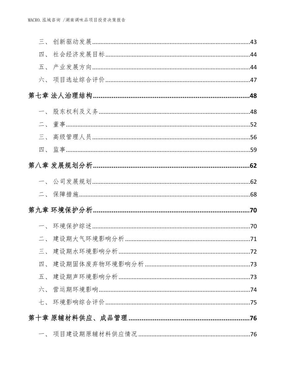 湖南调味品项目投资决策报告_范文模板_第5页