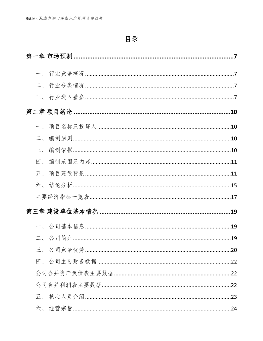 湖南水溶肥项目建议书（模板范文）_第1页