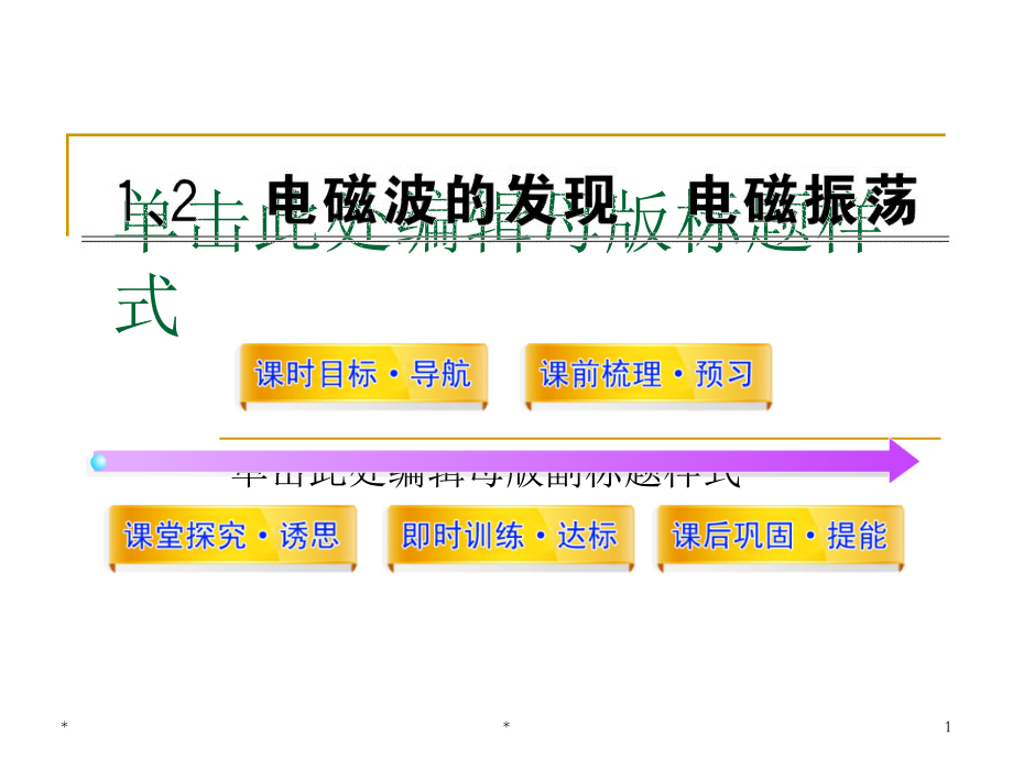 142电磁波的发现电磁振荡课件人教版选修34培训讲学_第1页