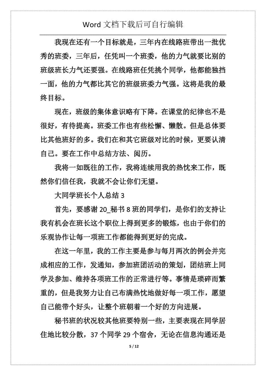 大学生班长个人总结5篇_第5页