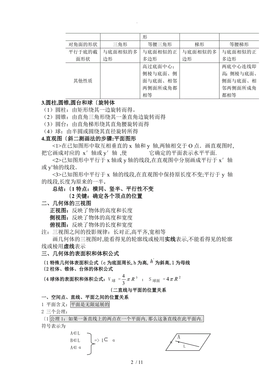 空间几何知识总结及题型总结_第2页