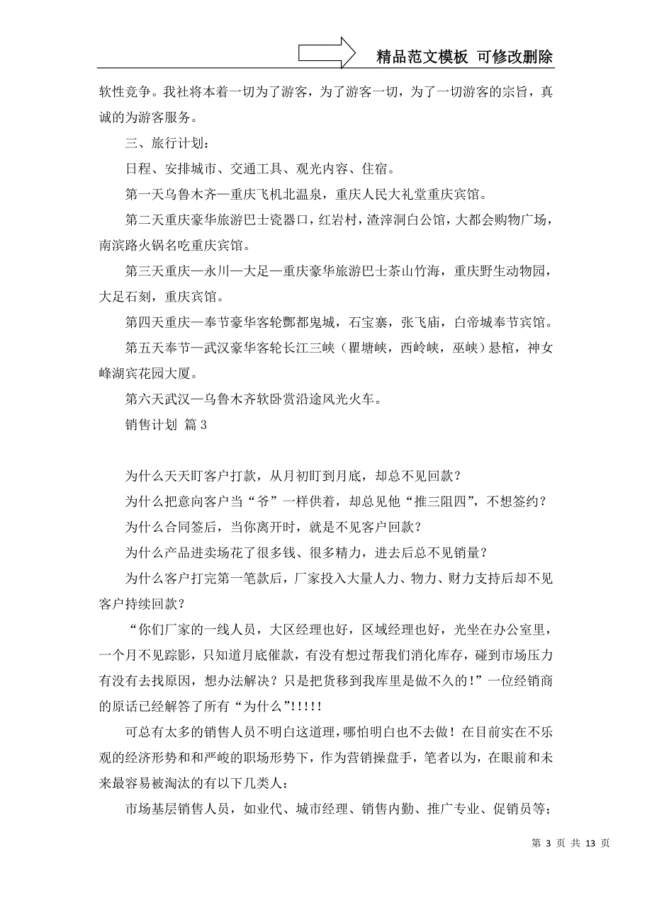 2022年有关销售计划集合7篇_第3页