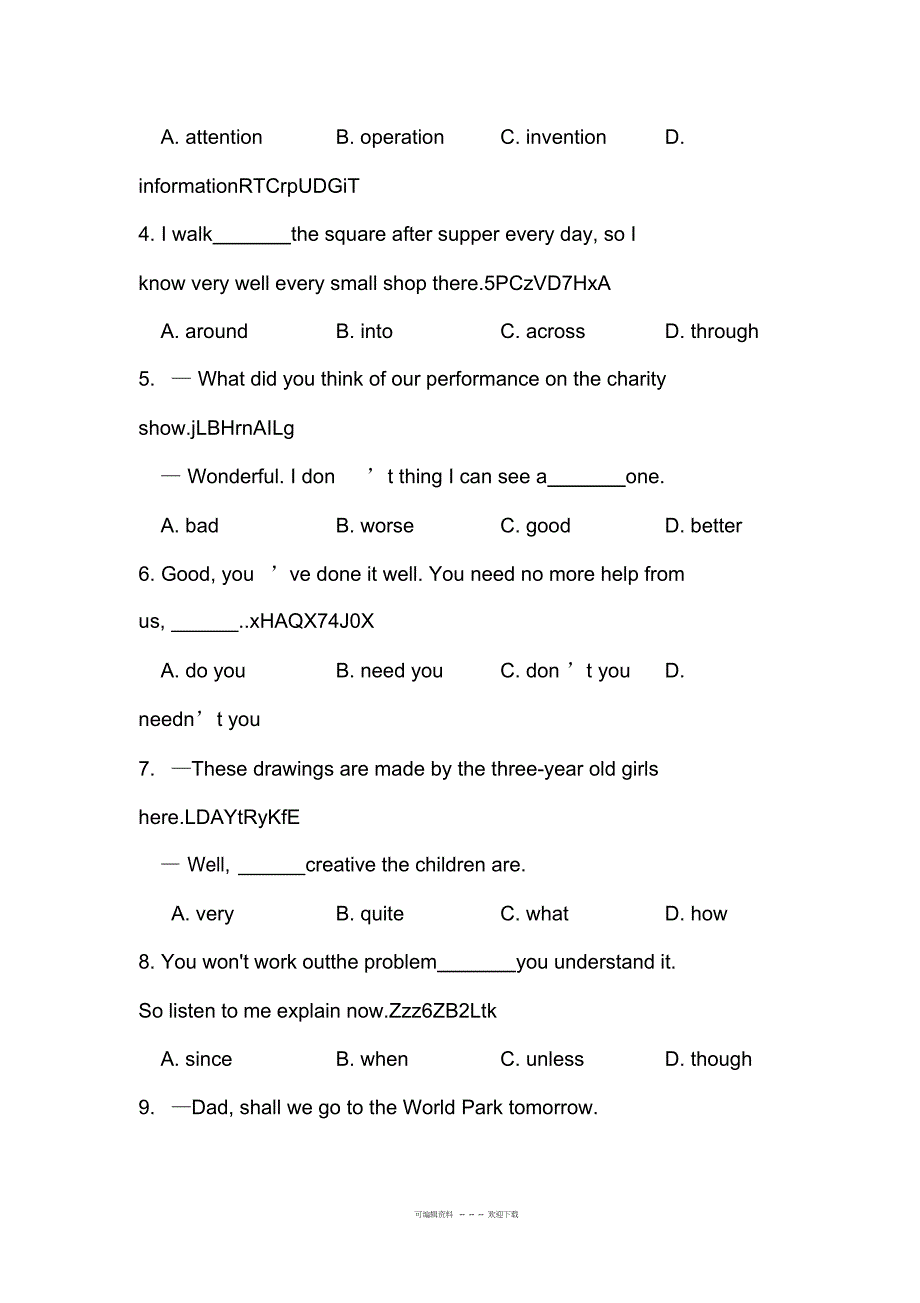 2022年2018年江苏省南通市中考英语试卷含答案_第2页