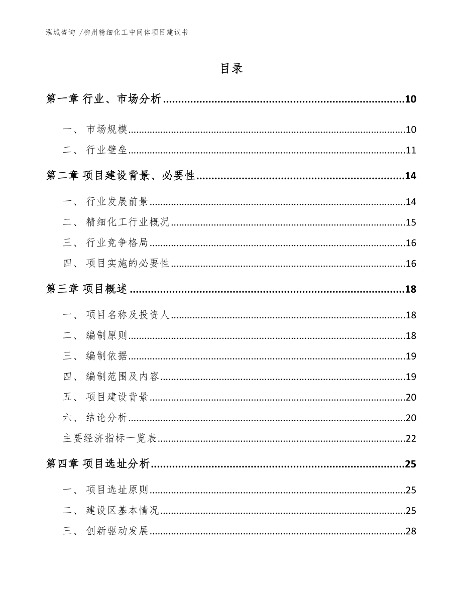 柳州精细化工中间体项目建议书（模板参考）_第2页